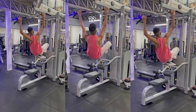 Toñito terminó colgado de una de las máquinas del gimnasio - Teleshow