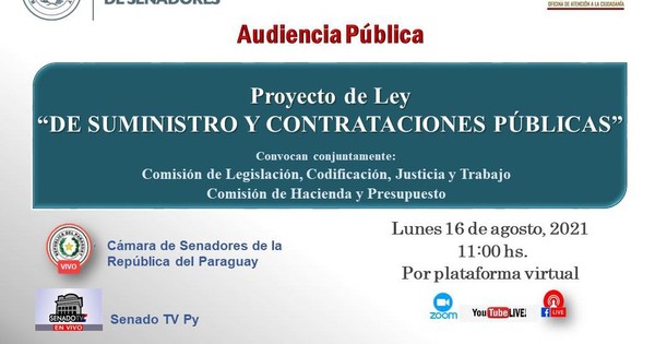La Nación / Debatirán en audiencia pública sobre proyecto de ley de contrataciones públicas