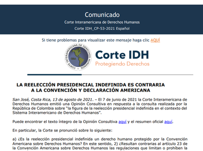 Tribunal de Corte IDH advierte lo peligrosa que es la reelección presidencial indefinida - Nacionales - ABC Color