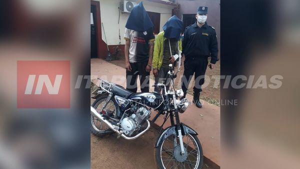 DOS HOMBRES FUERON APREHENDIDOS POR HURTO DE MOTOCICLETA.