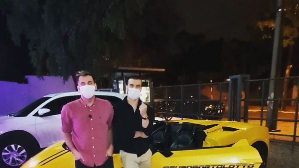 Sebas y Ruan se pasearon  en el Lamborghini y Cucho les cañeó