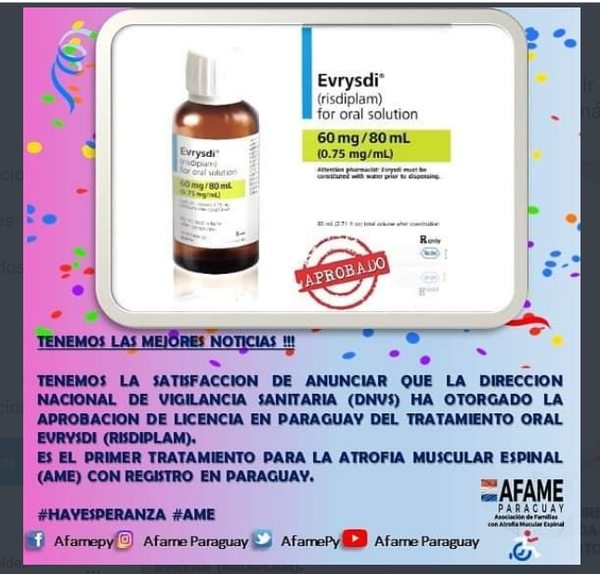 Pacientes con AME ya tienen otro medicamento para tratamiento - Nacionales - ABC Color