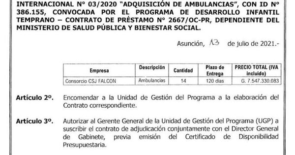 La Nación / Contrataciones pidió parar ejecución contractual de compra de ambulancias