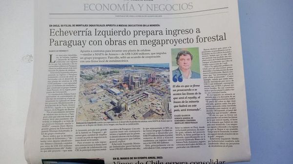 Diario chileno se hace eco de inversión en Paraguay - Nacionales - ABC Color