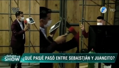 Juancito empujó a Sebas Rodríguez en el "Canta On line" - Teleshow