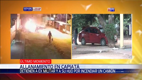 Ex militar es detenido por incendiar camión con su hijo en San Lorenzo