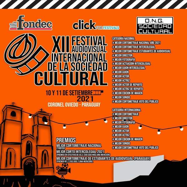 XII Festival Audiovisual Internacional de la Sociedad Cultural se realizará el 10 y 11 de setiembre – Prensa 5