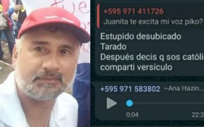 Aragão y su comportamiento abusivo contra una mujer en un grupo de WhatsApp