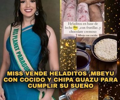 Miss que vende mbeju y cocido para viajar dice que no la dejaron sola