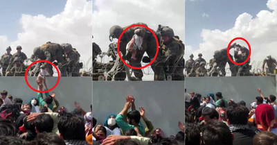 La imagen del drama afgano: un bebé en pañales entregado a militares en el muro del aeropuerto - Noticiero Paraguay