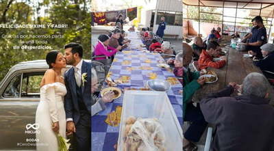 Recién casados donan alimentos de su boda a ancianos - Noticiero Paraguay