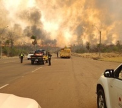 Incendio forestal arrecia en Parque Cerro Corá - Paraguay.com