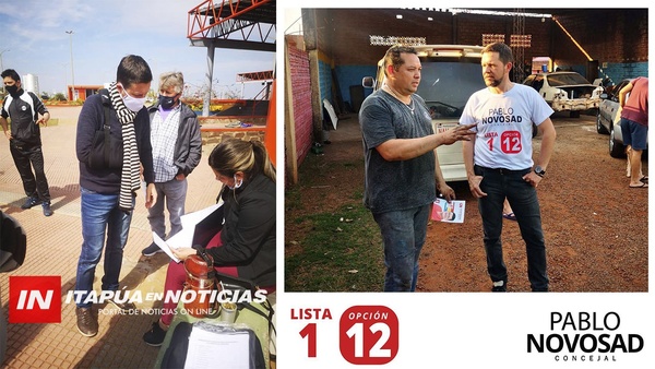 RECORRIDO DE PABLO NOVOSAD CANDIDATO A CONCEJAL POR LA LISTA 1, OPCIÓN 12