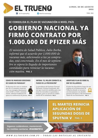 E-paper 23 de agosto 2021 - El Trueno