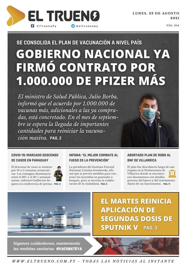 E-paper 23 de agosto 2021 - El Trueno