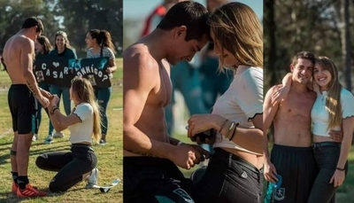 Diario HOY | Se puso de rodillas en la cancha y pidió casamiento a su novio