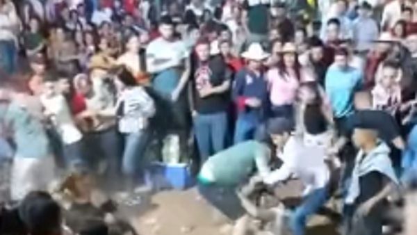 Jineteada terminó en patadas y puñetazos en Cordillera