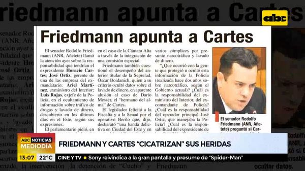 Friedmann y Cartes cicatrizan sus heridas - ABC Noticias - ABC Color