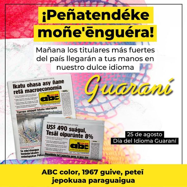 Mañana celebraremos el Día del idioma guaraní desde nuestra tapa - Nacionales - ABC Color