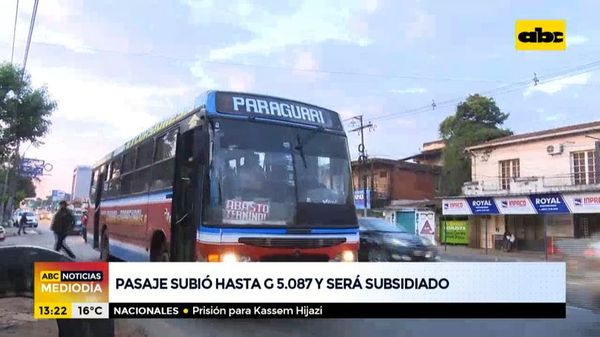 Pasaje subió a G. 5.087 y aumentará subsidio para transportistas - ABC Noticias - ABC Color