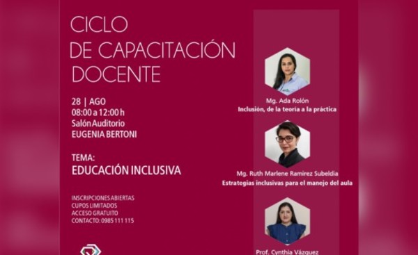 Invitan a capacitación docente sobre educación inclusiva