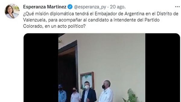 Senadores quieren informe de embajador de Argentina en un acto en Valenzuela
