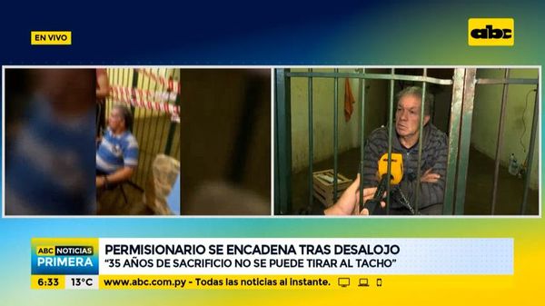 Permisionario del Abasto se encandena tras desalojo - ABC Noticias - ABC Color
