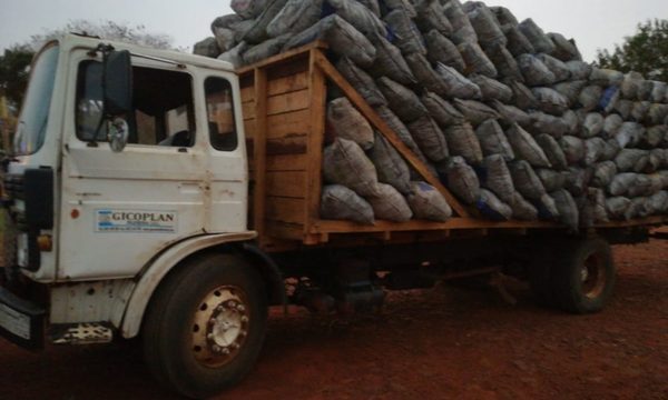 Interceptan camión cargado con carbón y sin documentación