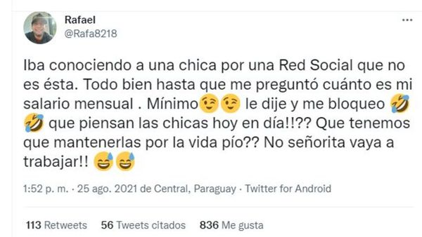 Le rechazaron por ganar solo "sueldo mínimo"