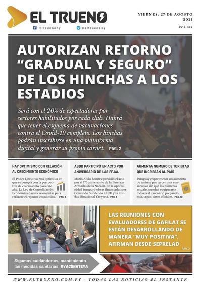 E-paper 27 de agosto 2021 - El Trueno