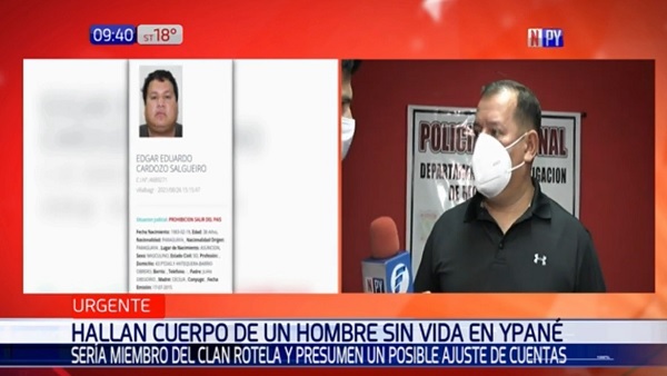 Policía revela que fallecido hallado en Ypané pertenecía al Clan Rotela