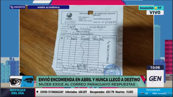Diario HOY | María Alvarenga, denunciante, Envió encomienda en abril y nunca llegó a destino
