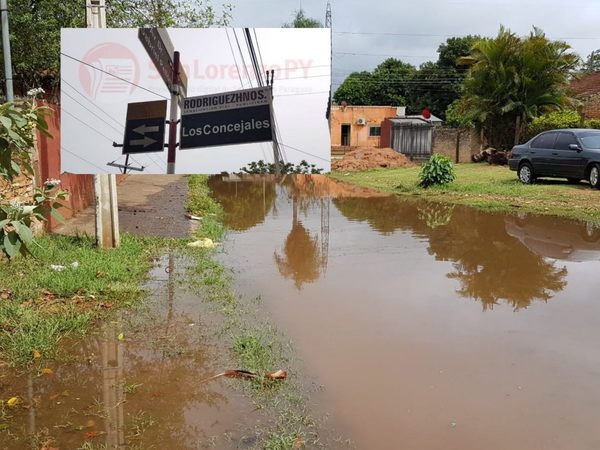 Solucionaran sector donde se acumula agua de lluvia » San Lorenzo PY
