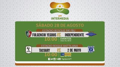 Dos juegos abren la jornada 26 de la Intermedia