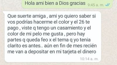 Esperaba plata de prestación para pagar cuenta en la pelu