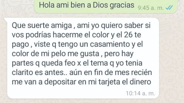 Esperaba plata de prestación para pagar cuenta en la pelu