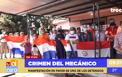 Manifestación a favor de supuesto autor intelectual de crimen de mecánico