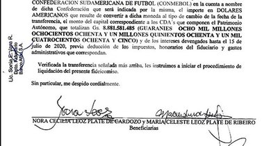 La Nación / El pedido letal para Atlas: Herederas de Leoz ordenaron devolver dinero a Conmebol