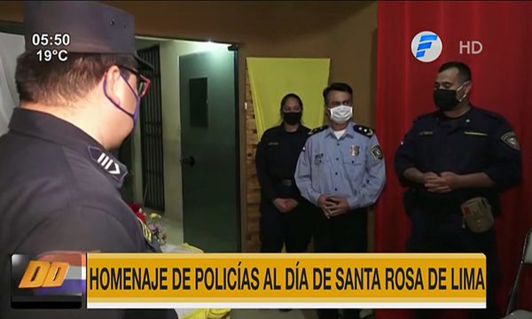 Homenaje de policías a Santa Rosa de Lima | Telefuturo