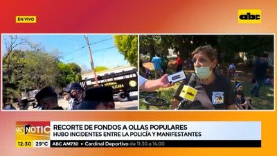 Recorte de fondos de ollas populares: Incidentes entre policías y manifestantes - ABC Noticias - ABC Color