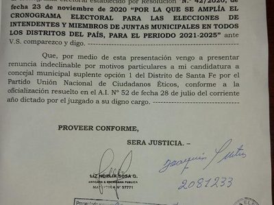 Intendente de Santa Fe del Paraná renuncia a la suplencia para no perder el cargo