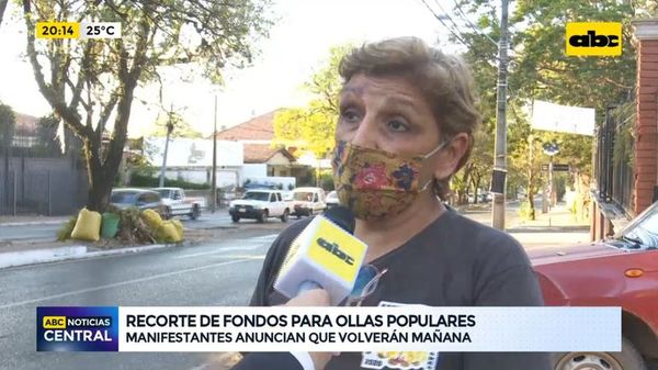 Recorte de fondos para ollas populares: Manifestantes anuncian que volverán mañana - ABC Noticias - ABC Color