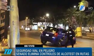 Senado pretende eliminar alcotest de controles en ruta | Telefuturo