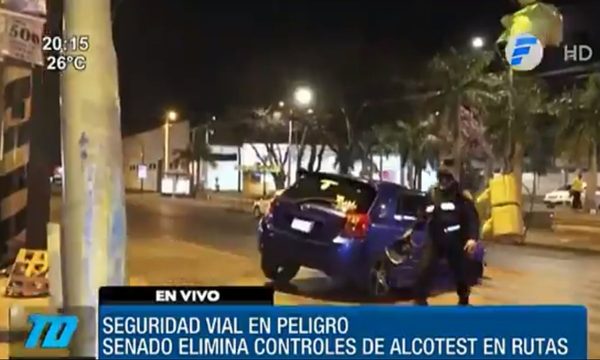 Senado pretende eliminar alcotest de controles en ruta | Telefuturo