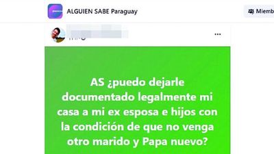 Quiere cláusula que prohíba "otro marido" para ceder casa