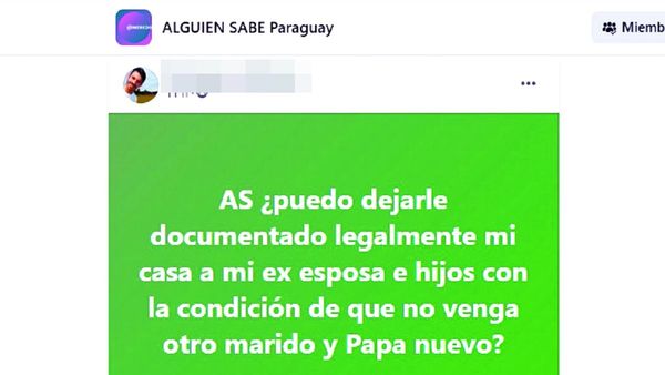 Quiere cláusula que prohíba "otro marido" para ceder casa