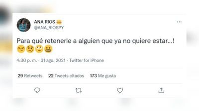 Ana Ríos: "Para qué retenerle a alguien que ya no quiere estar"