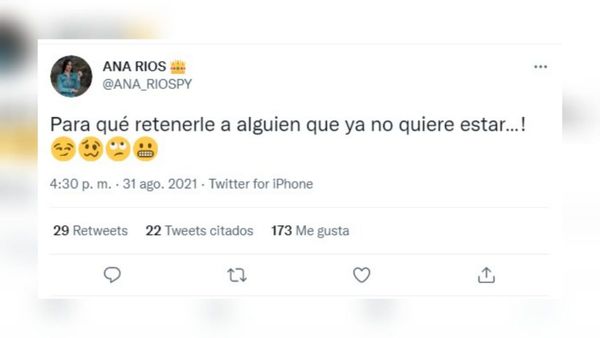 Ana Ríos: "Para qué retenerle a alguien que ya no quiere estar"