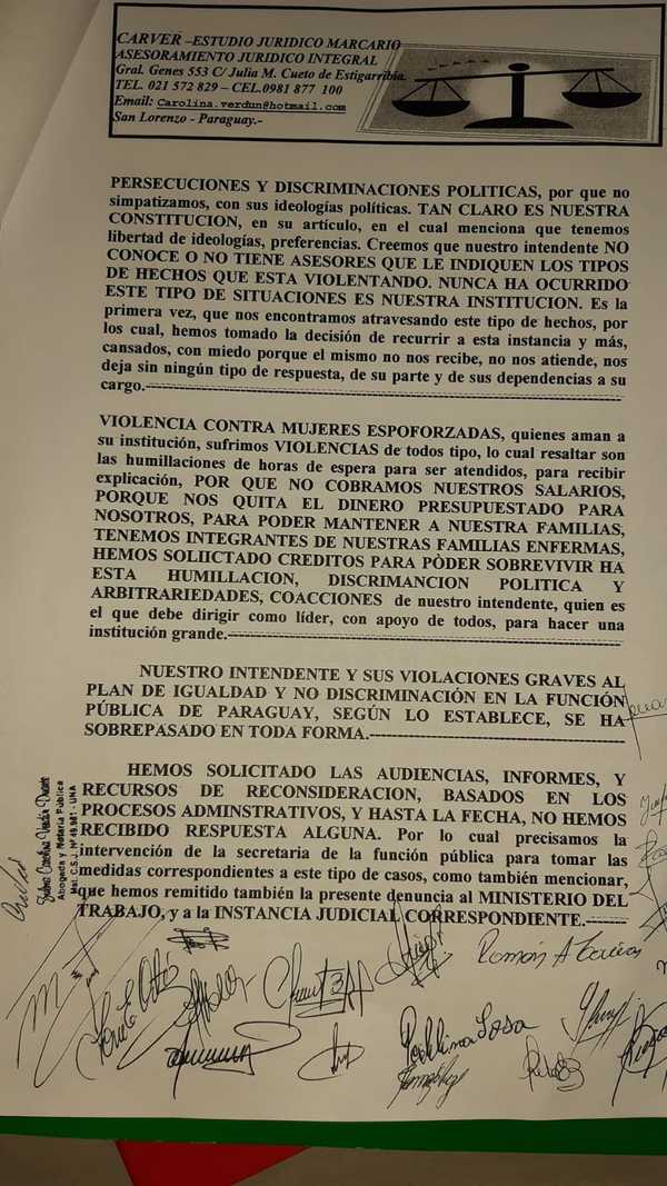 Intendente dijo que no llegó todavía la denuncia en su contra » San Lorenzo PY