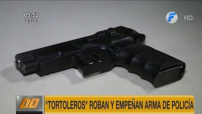 Tortoleros hurtan arma de policía y lo empeñan por G. 70.000